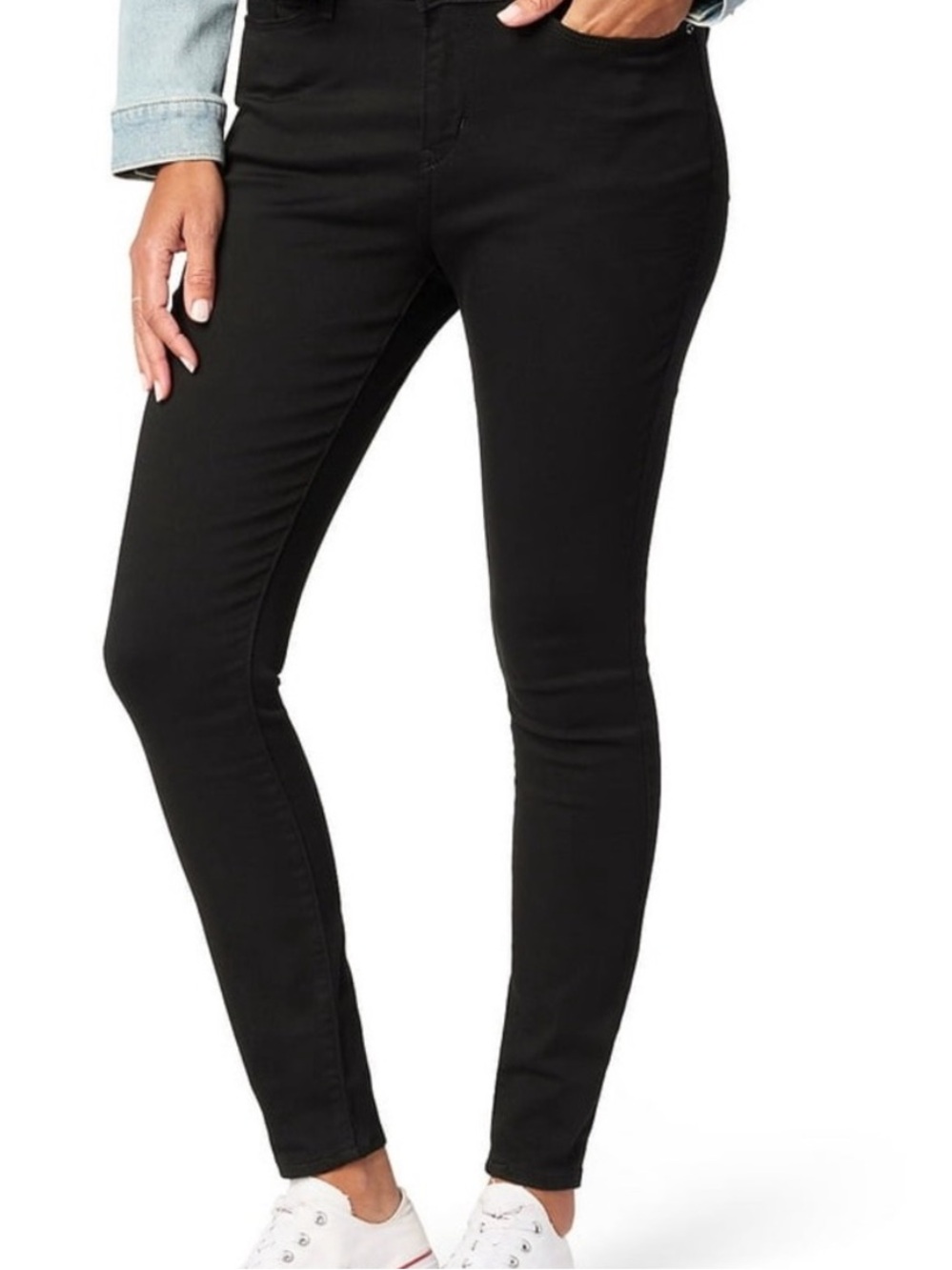 Signature by Levi Strauss Black Mid-Rise Skinny Jeans Casual Streetwear Denim